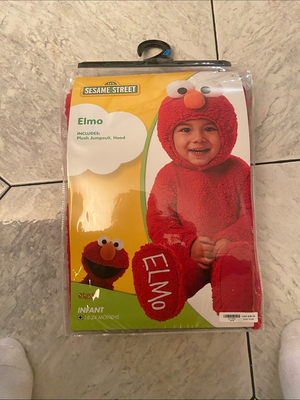Sesame Street Elmo Plush Hooded Jumpsuit Costume - Red